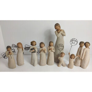 Lot Of 9 Willow Tree Figurines Susan Lordi Healing Grace Sisters Heart Angels